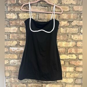 Black Athletic Dress with White Trim